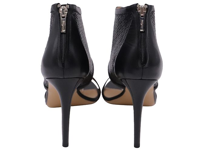 Salvatore Ferragamo Décolleté Pacella aperte Salvatorre Ferragamo in pelle nera Nero - vista 5