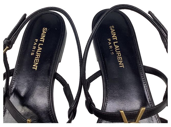 Autre Marque Sandali bassi Saint Laurent Cassandra in pelle nera - vista 10