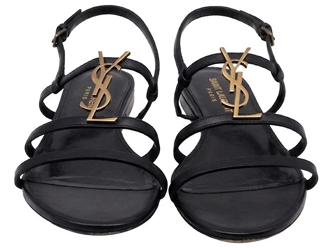 Autre Marque Sandali bassi Saint Laurent Cassandra in pelle nera - vista 2