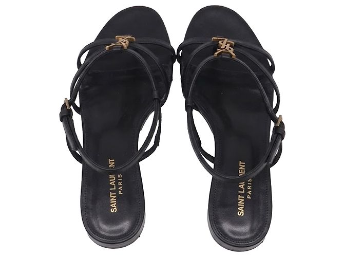 Autre Marque Sandali bassi Saint Laurent Cassandra in pelle nera - vista 5