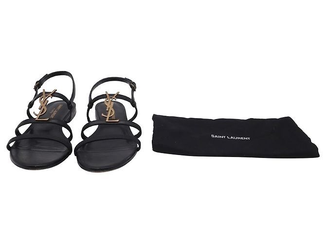 Autre Marque Sandali bassi Saint Laurent Cassandra in pelle nera - vista 6