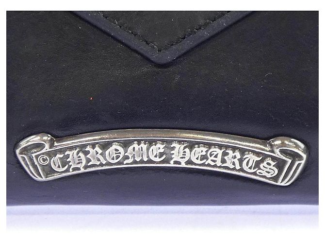 CHROME HEARTS TINY BJS Ledergeldbörse Schwarz - Ansicht 3