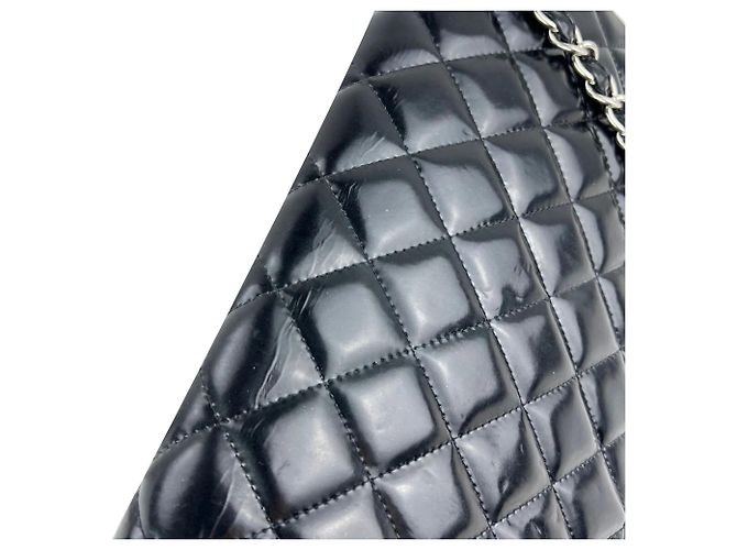 Borsa a tracolla Maxi Chanel Double Flap in pelle verniciata nera Nero - vista 6
