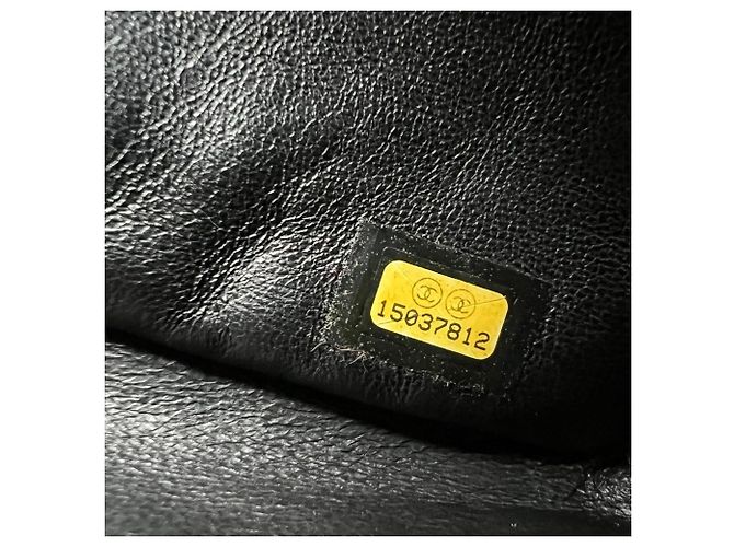 Borsa a tracolla Maxi Chanel Double Flap in pelle verniciata nera Nero - vista 9