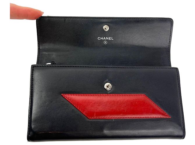Cartera clutch larga Chanel Airline Triple CC Logo Negro - vista 8