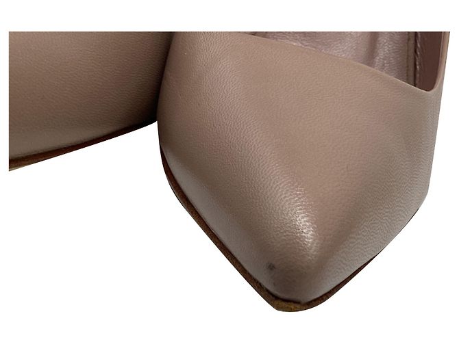 Décolleté classiche a punta Gucci in Nude Leather Marrone Carne - vista 9