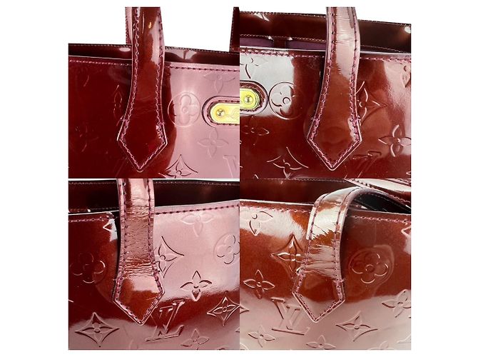 Borsa Tote Louis Vuitton Wilshire MM Vernis Patent Leather Amarante - vista 10