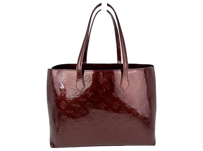 Borsa Tote Louis Vuitton Wilshire MM Vernis Patent Leather Amarante - vista 2