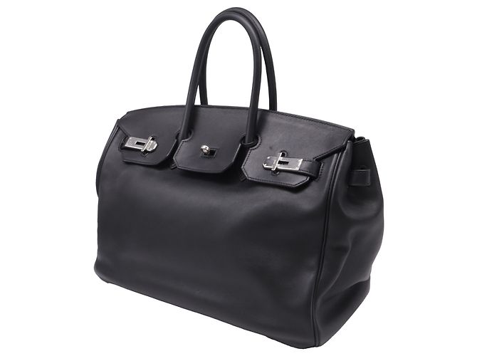 Borsa Hermès Birkin 35 in pelle di vitello nera Nero - vista 2