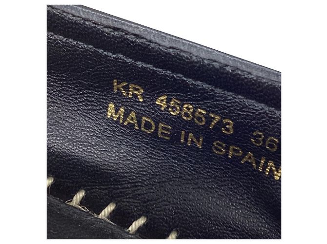 Sandali espadrilles Yves Saint Laurent in pelle nera - vista 4