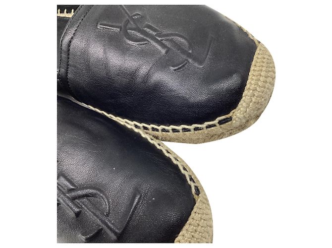 Sandali espadrilles Yves Saint Laurent in pelle nera - vista 5