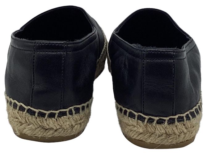 Sandali espadrilles Yves Saint Laurent in pelle nera - vista 7