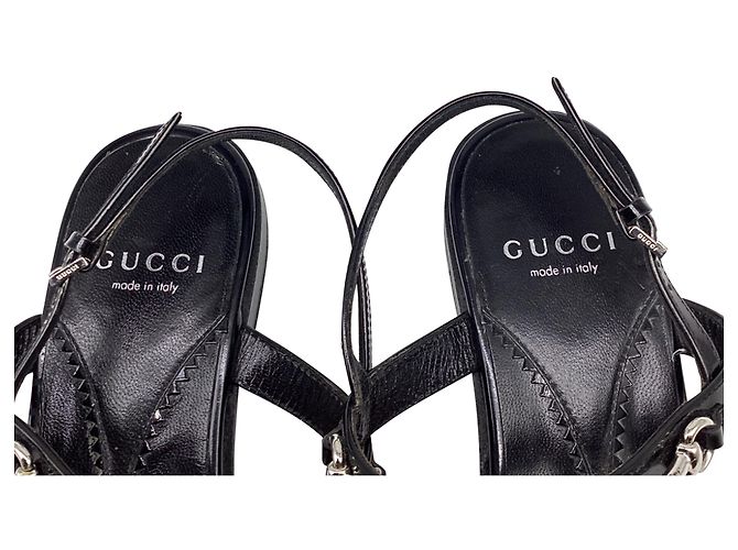 Sandali bassi Slim Horsebit Gucci in pelle nera - vista 10