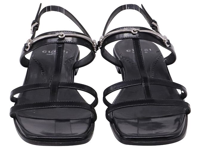 Sandali bassi Slim Horsebit Gucci in pelle nera - vista 2