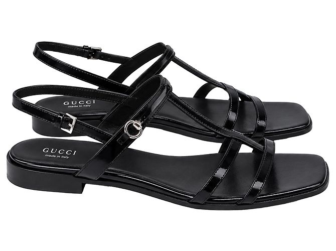 Sandali bassi Slim Horsebit Gucci in pelle nera - vista 4
