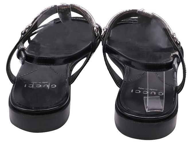 Sandali bassi Slim Horsebit Gucci in pelle nera - vista 6