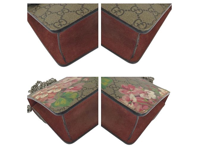 Borsa Gucci Dionysus GG Blooms Supreme Canvas Marrone Beige - vista 3