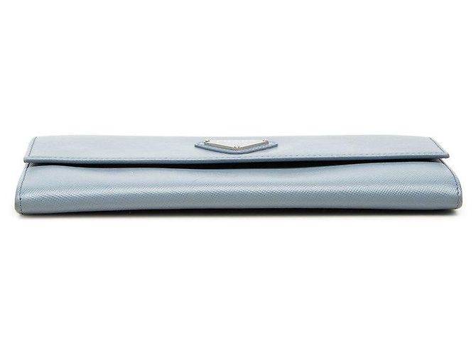 Prada Saffiano Langbeutel mit Dreiecks-Logo-Plakette Blau - Ansicht 3