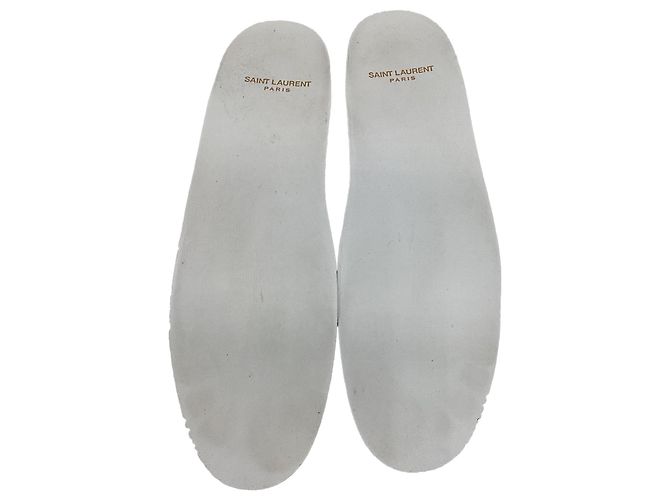 Autre Marque Sneakers alte Saint Laurent SL/10H in pelle argento - vista 11