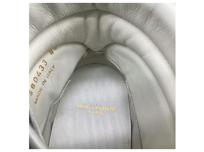 Autre Marque Sneakers alte Saint Laurent SL/10H in pelle argento - vista 12