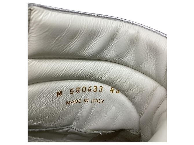 Autre Marque Sneakers alte Saint Laurent SL/10H in pelle argento - vista 13