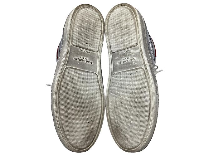 Autre Marque Sneakers alte Saint Laurent SL/10H in pelle argento - vista 9