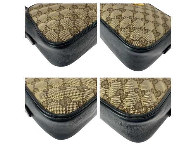 Borsa a tracolla Gucci GG Marmont in tela e pelle Marrone - vista 3