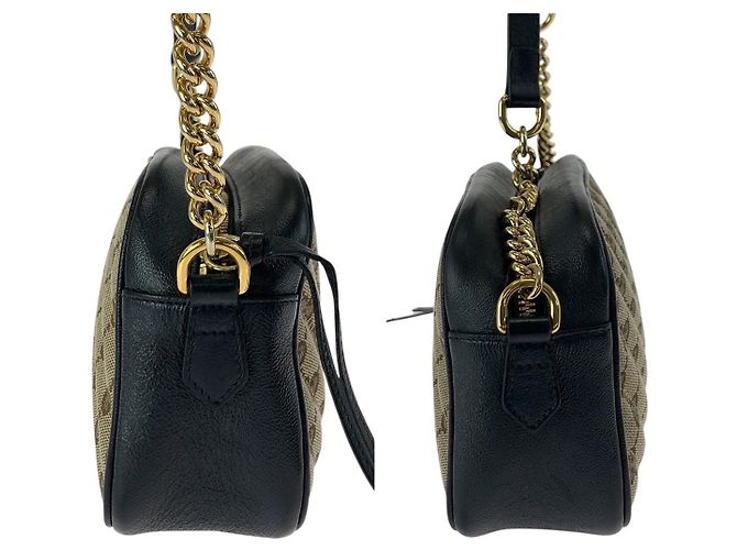 Borsa a tracolla Gucci GG Marmont in tela e pelle Marrone - vista 8