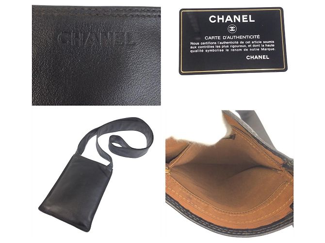 Chanel Vintage Schultertasche aus schwarzem Leder - Ansicht 5
