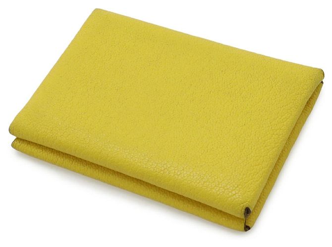 Hermès Portacarte e monete Hermes Calvi Duo Yellow Giallo - vista 2