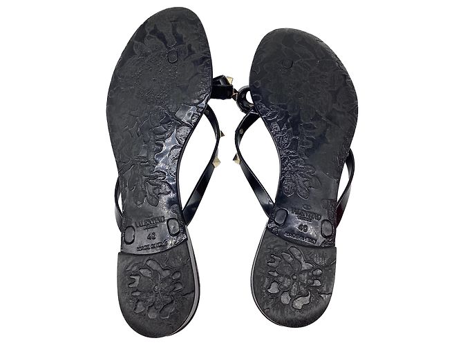 Sandali Rockstud Valentino Garavani in PVC nero - vista 8