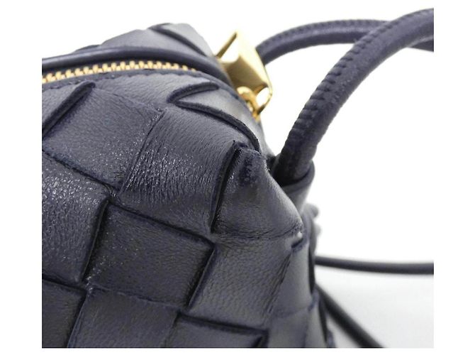 Borsa a tracolla in pelle Bottega Veneta Blu - vista 4