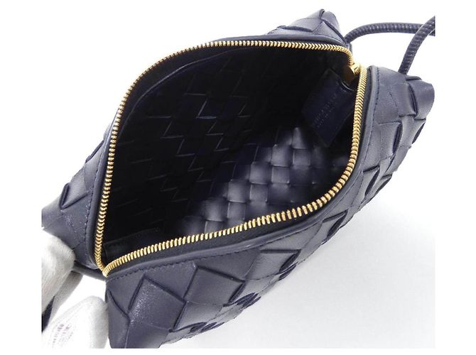 Borsa a tracolla in pelle Bottega Veneta Blu - vista 6