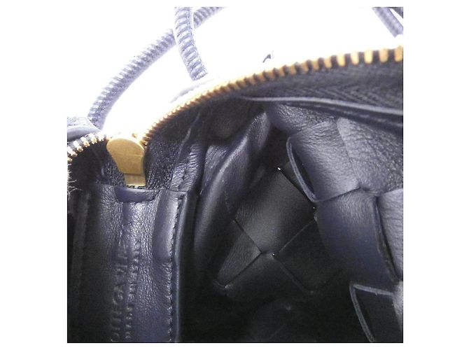 Borsa a tracolla in pelle Bottega Veneta Blu - vista 7
