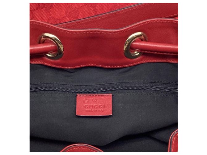 Borsa a secchiello a tracolla Gucci GG Monogram in tela Burgundy Rosso Bordò - vista 10