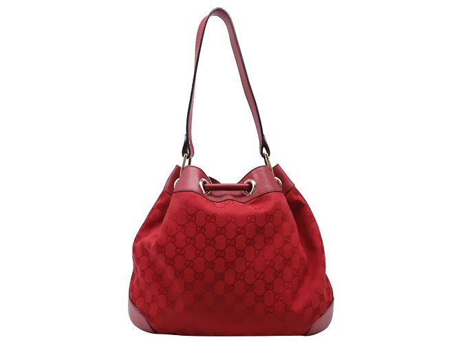 Borsa a secchiello a tracolla Gucci GG Monogram in tela Burgundy Rosso Bordò - vista 4