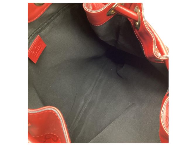 Borsa a secchiello a tracolla Gucci GG Monogram in tela Burgundy Rosso Bordò - vista 7