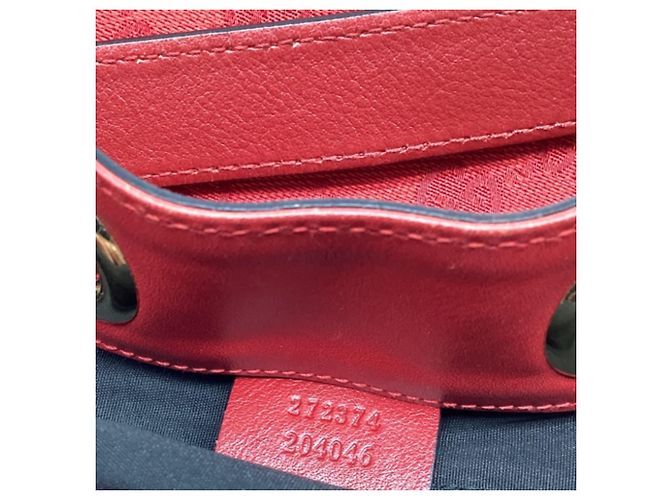 Borsa a secchiello a tracolla Gucci GG Monogram in tela Burgundy Rosso Bordò - vista 8