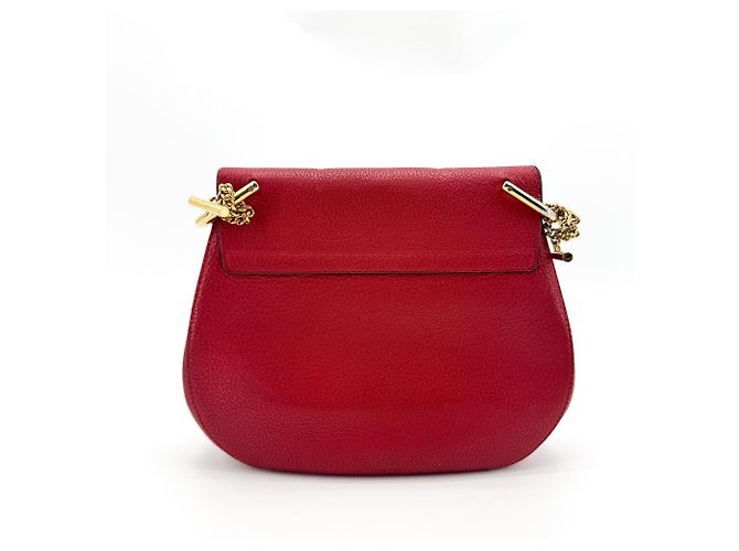 Chloé Chloe Drew Leather Small Rosso - vista 2