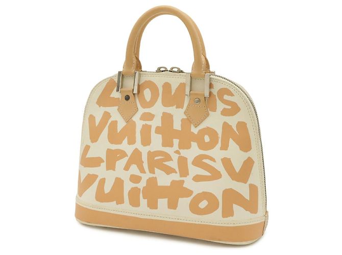 Borsa Louis Vuitton Graffiti Alma MM Marrone Beige - vista 2