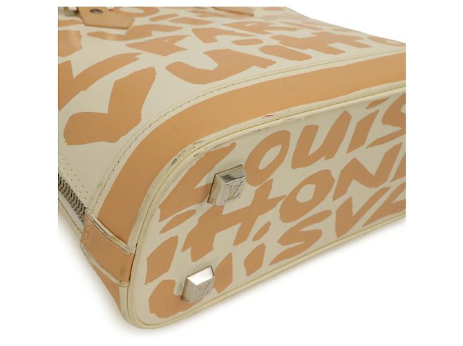 Borsa Louis Vuitton Graffiti Alma MM Marrone Beige - vista 3