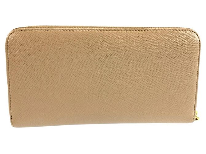 Portafoglio lungo Prada Saffiano Marrone Beige - vista 2