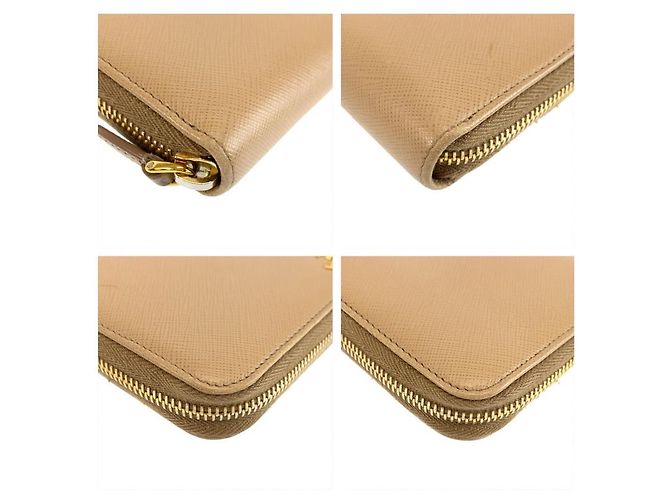 Portafoglio lungo Prada Saffiano Marrone Beige - vista 3
