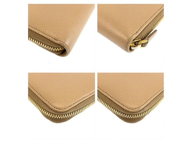 Portafoglio lungo Prada Saffiano Marrone Beige - vista 4