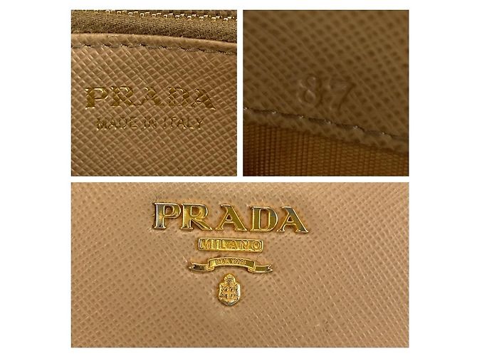 Portafoglio lungo Prada Saffiano Marrone Beige - vista 5