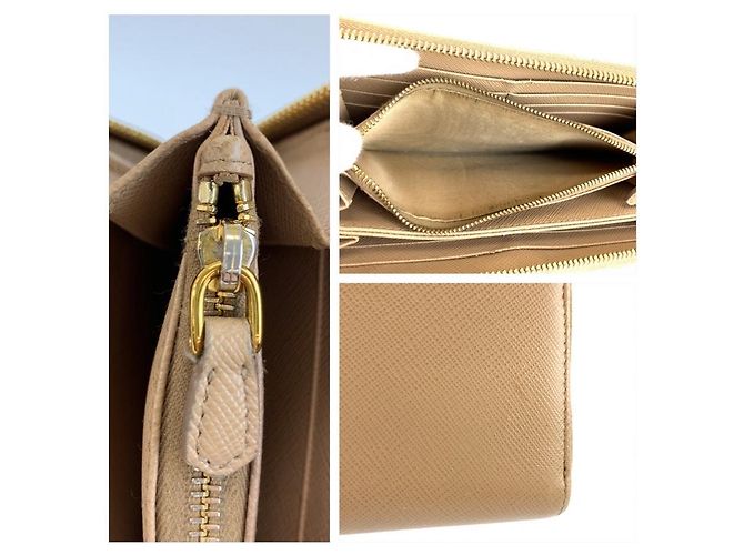 Portafoglio lungo Prada Saffiano Marrone Beige - vista 8