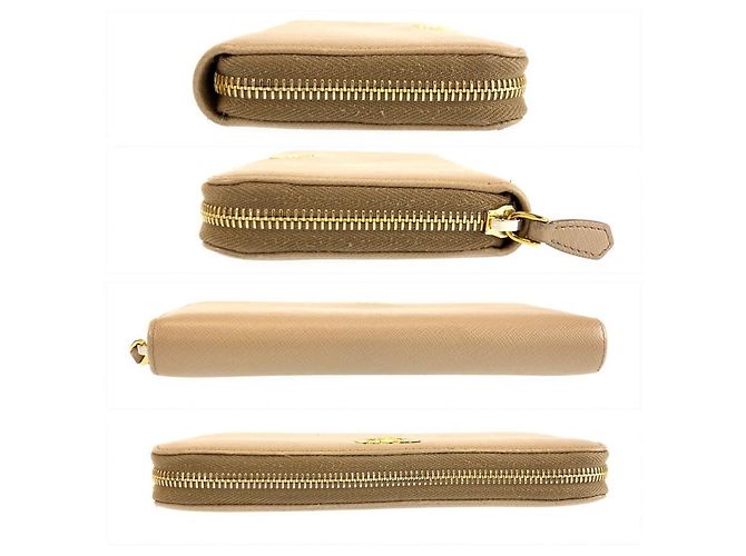 Portafoglio lungo Prada Saffiano Marrone Beige - vista 9