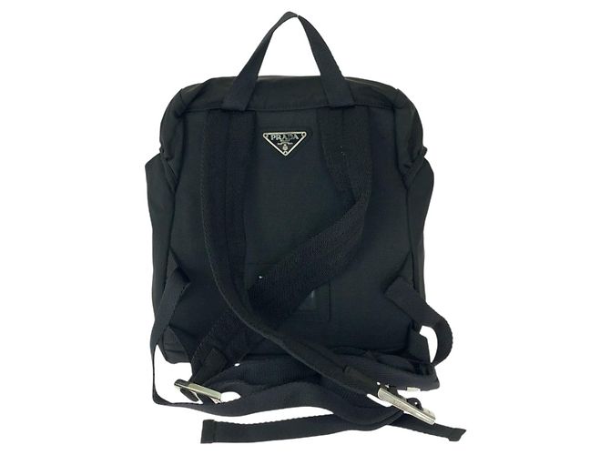 Mochila Prada Tessuto com logótipo triangular Preto - vista 2