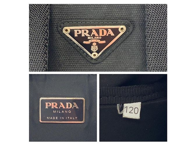 Mochila Prada Tessuto com logótipo triangular Preto - vista 4