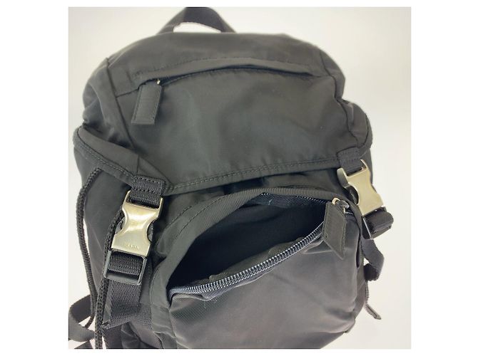 Mochila Prada Tessuto com logótipo triangular Preto - vista 5